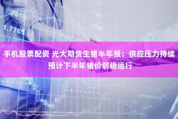 手机股票配资 光大期货生猪半年报：供应压力持续 预计下半年猪价弱稳运行